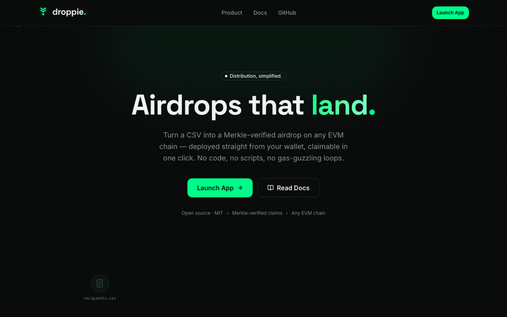 Droppie — airdrops that land