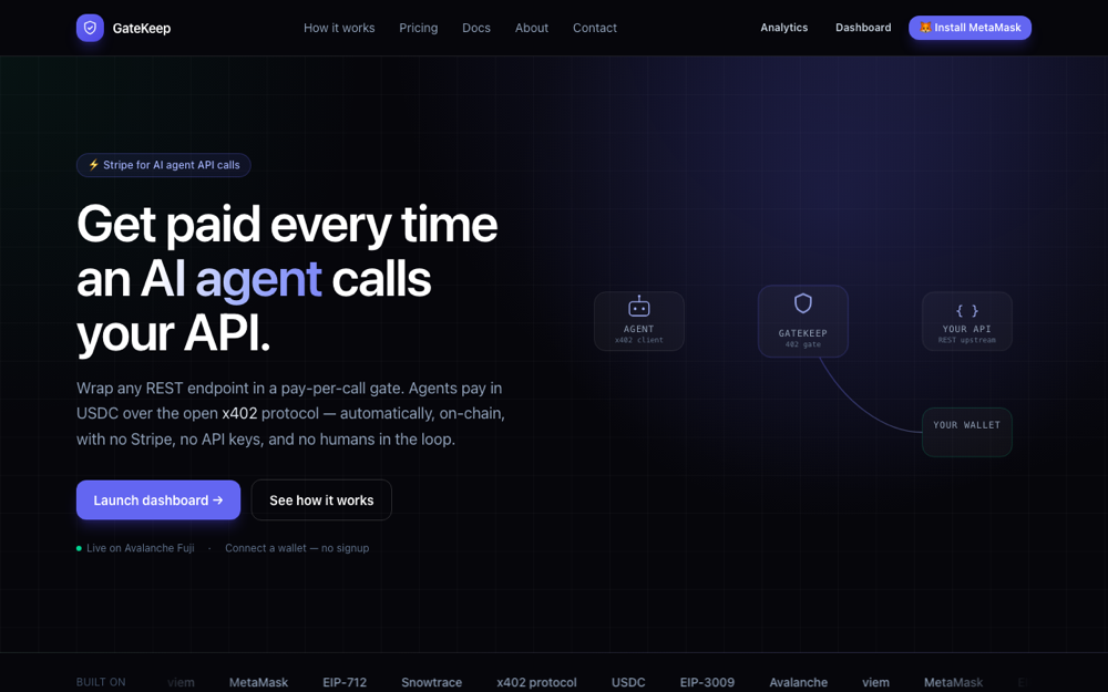 GateKeep — pay-per-call API gate